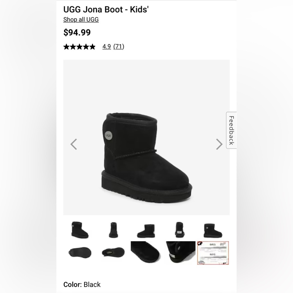 Black suede UGG Jona boot